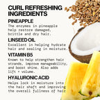Pacifica Pineapple Swirl Curl Defining Cream – Bounce, Frizz Control & Curl Enhancer Styling Cream for Curly Hair & Wavy Hair – Coconut Oil & Hyaluronic Acid For No-Crunch Hold – Cruelty-Free – 4-oz