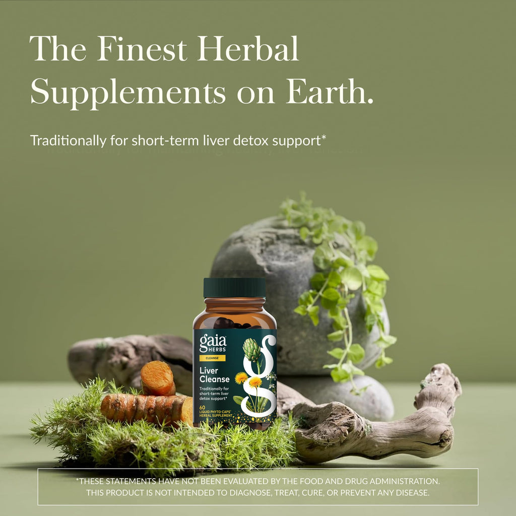 Gaia Herbs Liver Cleanse - Liver Health Support Herbal Supplement with Milk Thistle, Burdock, Turmeric, Dandelion & More* - 60 Vegan Liquid Phyto-Caps (30 Servings)