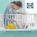 Sealy Baby Perfect Rest Waterproof Crib Mattress plus Toddler Bed Fit, Premium 150 Extra Firm Coils, Non Toxic, Airy Cushioning, GREENGUARD Gold Certified, Safety & Quality Tested, Made in USA, 52X28"