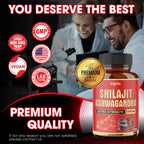 agobi 210 Capsules - 600mg Shilajit Supplement with 400mg Organic Ashwagandha Root - Shilajit Pure Himalayan Organic for Energy Production, Immune System Brain Health, Focus & Concentration