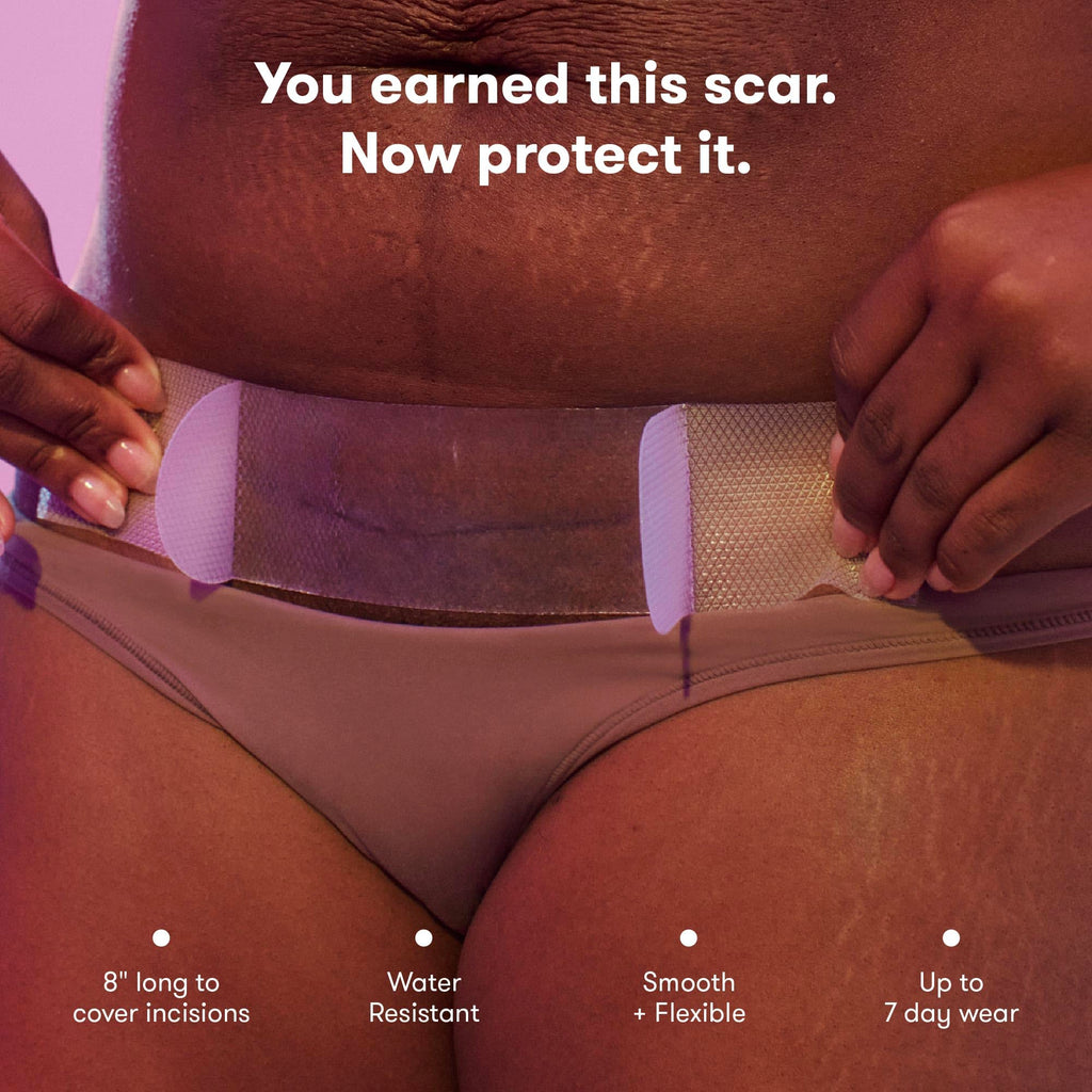 Frida Mom C-Section Silicone Strips, C-Section Recovery Must Have Scar Patches, Reusable Medical Grade Treatment for Keloid Scars, Includes Case & Pouch