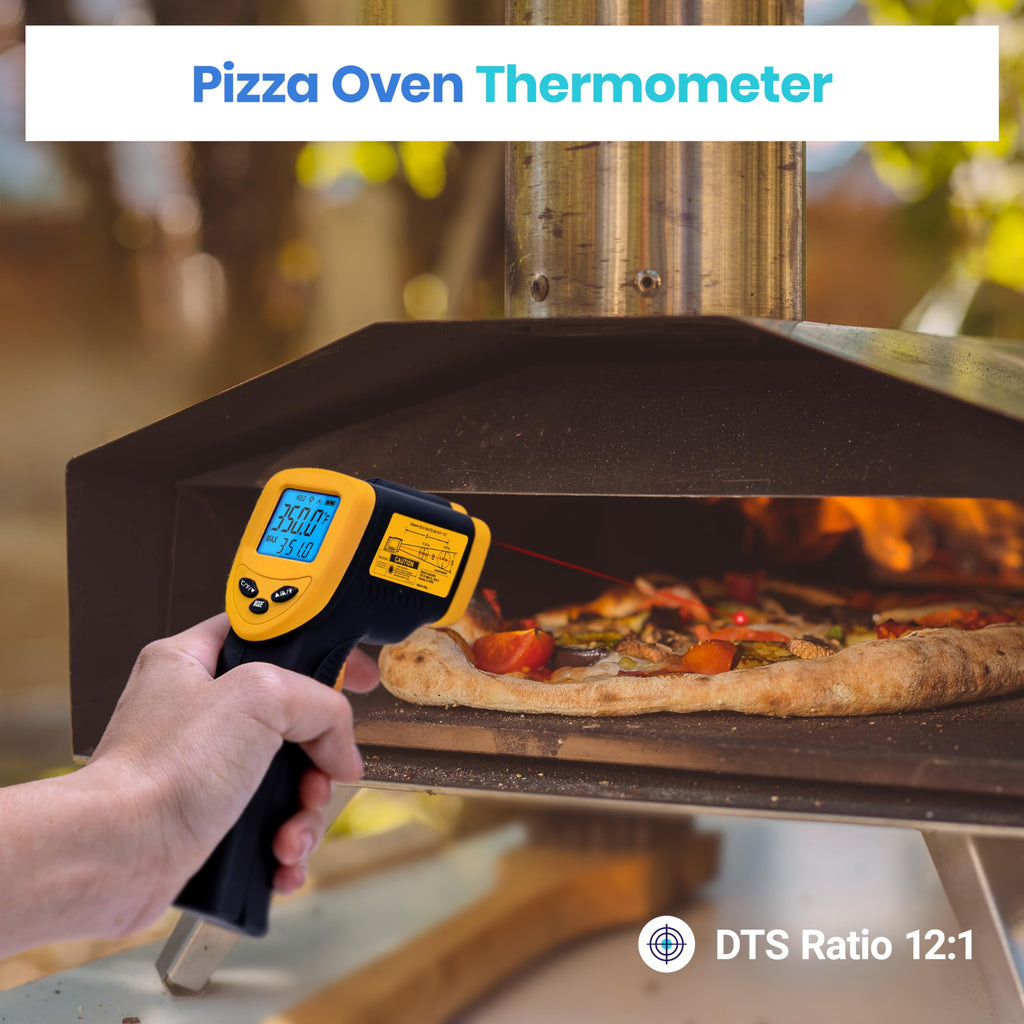 Etekcity Infrared Thermometer Laser Temperature Gun 774, Meat Food Candy Oven Thermometer for Griddle Accessories, Heat Gun for Cooking Refrigerator Tools, Adjustable Emissivity & Max Measure, Yellow
