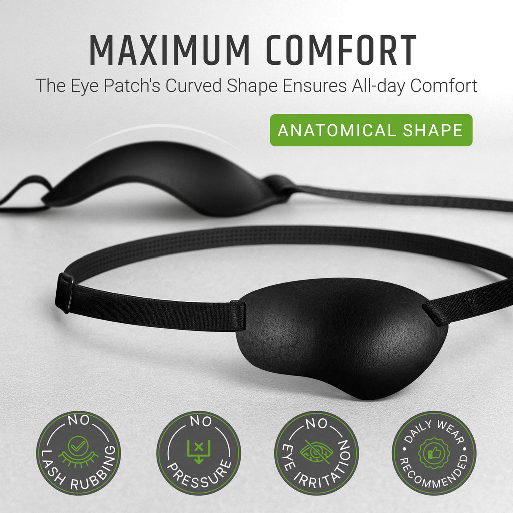 Premium Handmade Leather Eye Patch with Soft Foam Padding, Adult Eye Patch for Men and Women for Lazy Eye Therapy, Cosplay, and Pirate Costume (Black, Left)