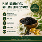 Ethiopian Black Seed Oil Capsules, with 5% Thymoquinone & Carvacrol, Digestive Balance & Daily Wellness, Non-GMO, Gluten-Free, 60 Count Softgels