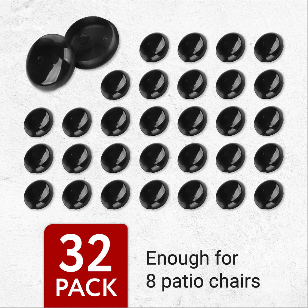 IMPRESA 32 Pack of 1.5 Patio Furniture Glides/Feet/Caps for Wrought Iron Outdoor Furniture “ Protect Your Floor Surfaces from Scratches, Replacement for Eight Chairs