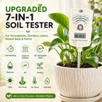 Soil Test Kit, 7-in-1 Soil Moisture Meter, Dual Screen Soil Tester, Moisture/pH/Temperature/Sunlight/Air Humidity/Fertility, Perfect for Farming, Gardening, Lawns, Outdoor-Lvory White