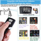 Garage Door Opener Keypad with 2 Garage Door Opener Remote for Liftmaster Chamberlain Craftsman Remote Keypad Replacement 877MAX 893LM 893Max 971LM 371LM, Purple Yellow Red Orange Learn Button