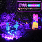 Akpgf 4 Pack 50W Black Light, LED Blacklight Flood Light with US Plug and Switch, Black Lights for Glow Party,Halloween,Body Painting,Birthday Party,Fluorescent Painting and Fluorescent Tapestry