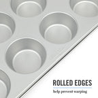 Martha Stewart Gallen 12 Cup Nonstick Carbon Steel Muffin/Cupcake Pan - Silver