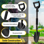 Shovel, Garden Shovel for Digging, 31 inch Small Shovels Heavy Duty Portable Mini Spade with Curved D-Handle for Gardening, Digging, Camping, Car, Kids Sand Beach Shovels