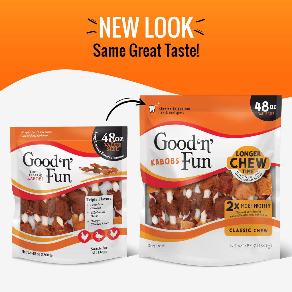 Good 'n' Fun Kabobs Long-Lasting Dog Treat Made With Real Protein, 48 oz