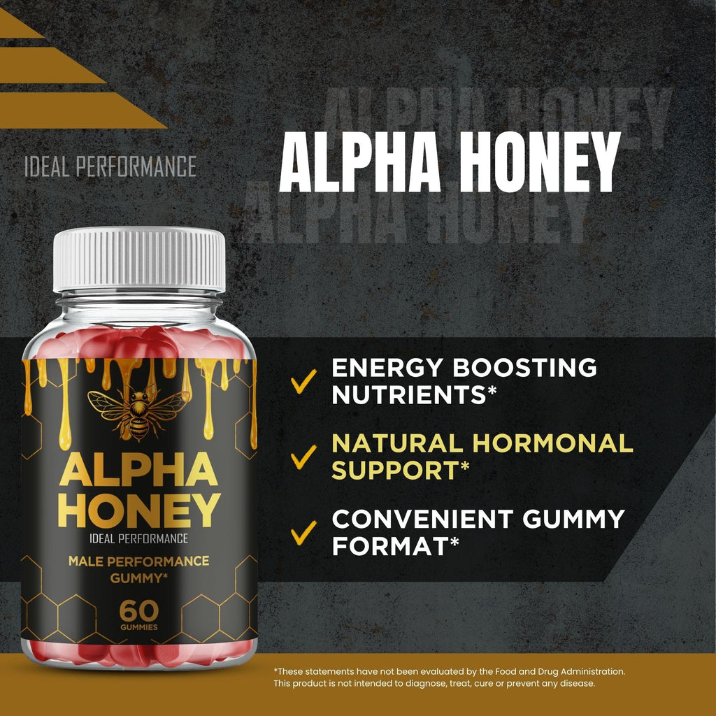 Alpha Honey Gummies, Official AlphaHoney Supplement Gummy - Maximum Strength, All Natural Formula for Energy, Stamina & Performance, Advanced Formula AlphaHoney Health Support Reviews (3 Pack)