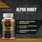 Alpha Honey Gummies, Official AlphaHoney Supplement Gummy - Maximum Strength, All Natural Formula for Energy, Stamina & Performance, Advanced Formula AlphaHoney Health Support Reviews (3 Pack)