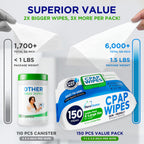 CPAP Mask Wipes - 150 Count Jumbo Pack + 6 Travel Sheets - Dura Cleanse Extra Large, Extra Moist Cleaning Wipes for Full Face, Nasal Masks Unscented Cleaner for CPAP Machine, Supplies and Accessories
