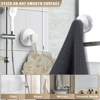Fenas Suction Cup Hooks for Shower No-Drill Bathroom Hooks for Towels, Robes, Loofah Mountable on Bathroom Walls, Kitchen, Glass, Mirrors, Tile and Smooth,Non-Porous Surfaces (4, White)