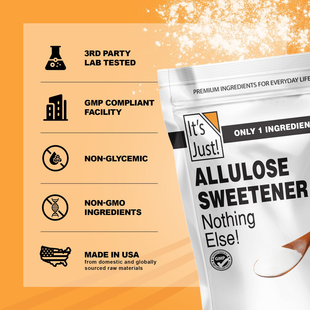 It's Just - Allulose, Sugar Substitute, Keto Friendly Sweetener, Non-Glycemic, Non-GMO (32oz)