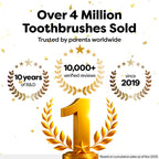 Dr. Noah Microplastic-Free Bamboo Baby Toothbrush | Dentist Designed | 656 Substances Safety Tested | BPA, PFAS & Phthalate Free | 4 Pack |Soft Bristles | Infant to Toddler, 6-12 Months, Age 2-4 Kids