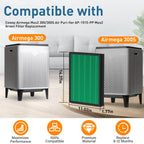 2 Pack 300 Replacement Filter for Coway AIRMEGA Max2 300/300S Smart Air Purifier，True HEPA with Activated Carbon 2-in-1 Filter, AP-1515-FP