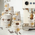SIUQ Coffee Cups 12 oz 240 Pack, Leak-Proof Disposable Paper Cups with Retro Design, for Hot/Cold Beverages, Ideal for Party, Business, Travel, Picnic, Offices and Cafes