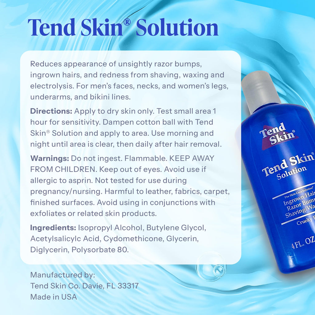 Tend Skin Solution for Razor Bumps and Ingrown Hair, 4 Oz