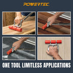 POWERTEC Extendable Floor and Wall Roller for Vinyl Flooring, Tile & Linoleum Roller with Extendable 17" to 27" Handle, 7.5" Wide for LVP, Veneer, Carpet, Wall Coverings, 1PK (71033V)