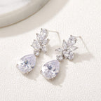 SWEETV Cubic Zirconia Wedding Earrings for Brides Bridesmaids