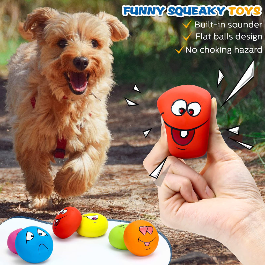 Hungdao 12 Pcs Squeaky Dog Toys, Small Dog Ball Bulk, Rubber Latex, Lively