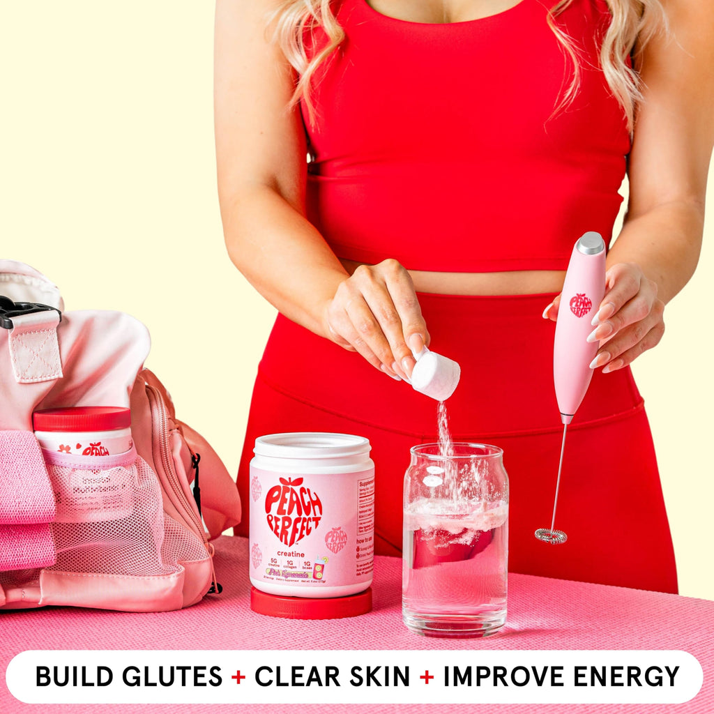 Peach Perfect Creatine Monohydrate Powder, Glute Builder Creatine for Women with Collagen, BCAAs, 5g Vegan Micronized Creatine per Serving, for Energy, Muscle Support, 30 SVG, Peach Flavor