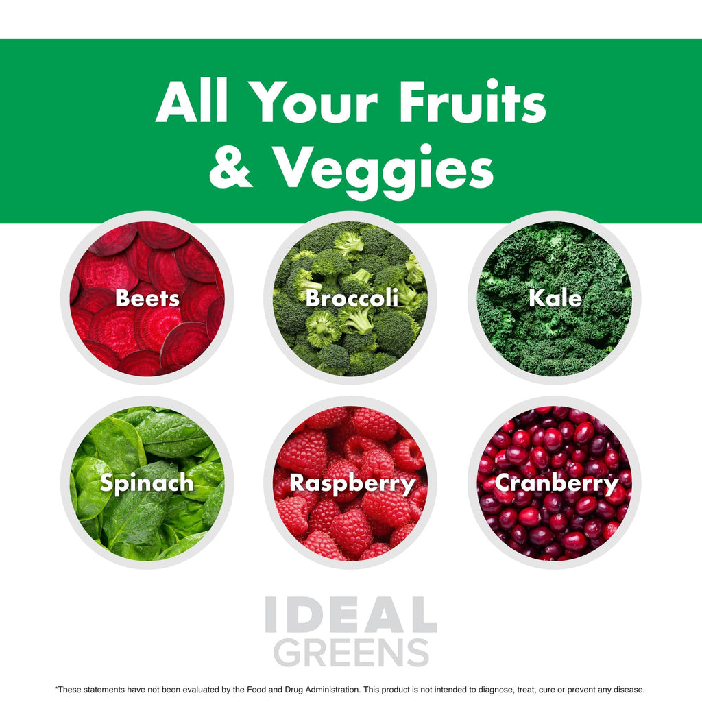 NutraOne Ideal Greens Antioxidant and Nutrient-Rich Superfood Greens Powder Supplement Berry- 30 Servings