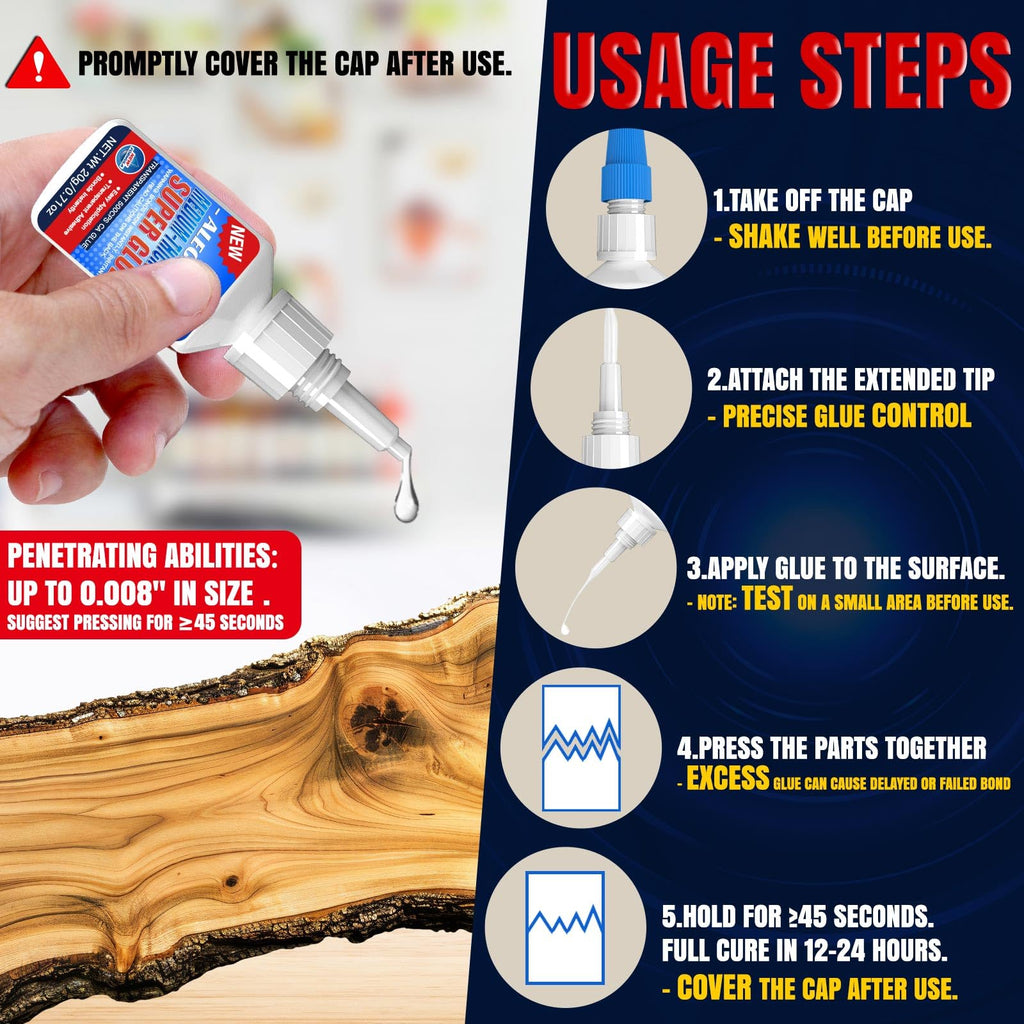 ALECPEA Medium-Thick CA Glue (500 CPS) 20g - Instant Bond Adhesive