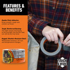 Gorilla Tape Tough & Wide, Silver Tape, 2.88" x 25 yd (Pack of 4) - Heavy Duty and Weather Resistant for Indoor or Outdoor