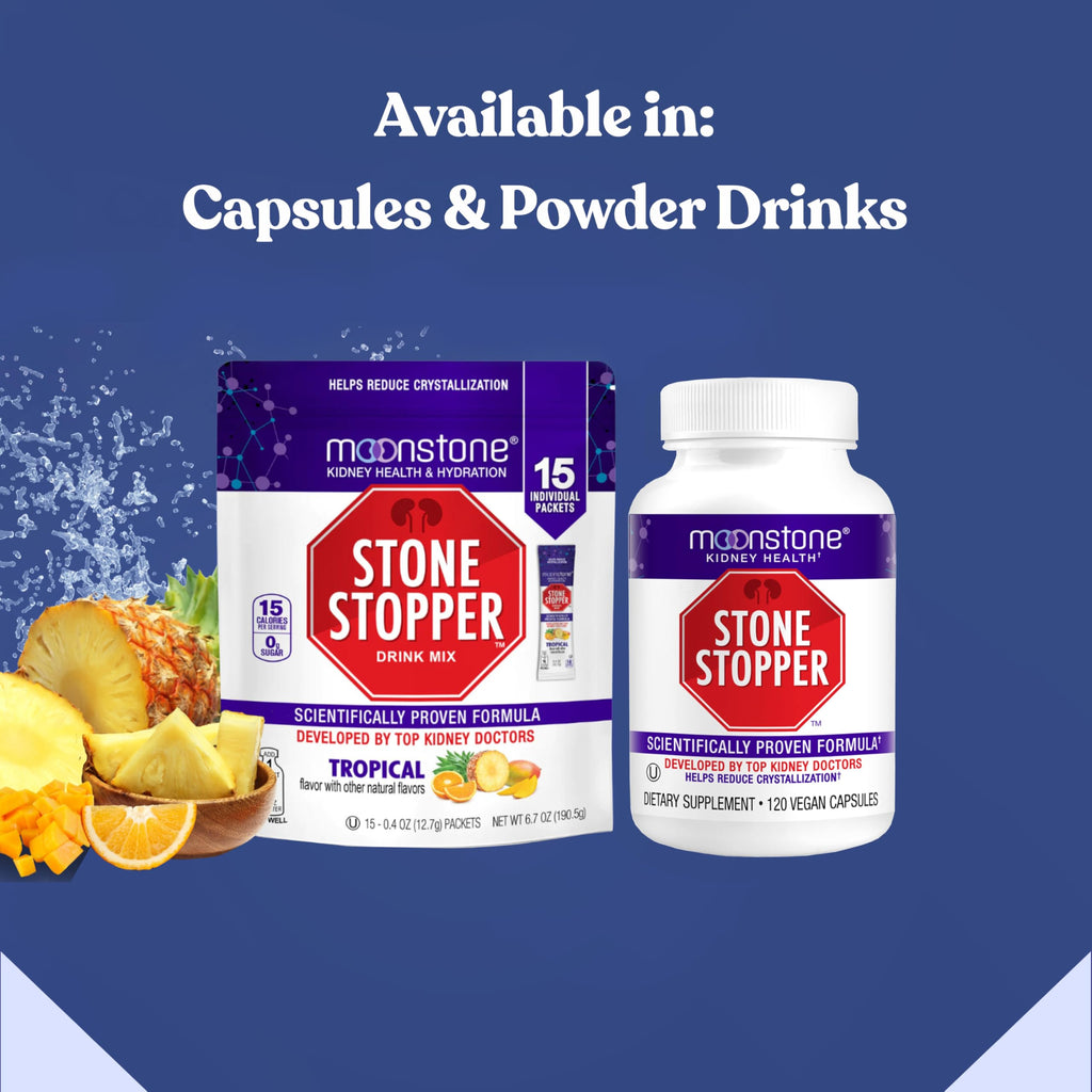 Moonstone Stone Stopper Capsules, Kidney Stone Prevention, Calcium Oxalate Protector, Alkali Citrate Support Supplement, Developed by Urologists to Support Kidney Health, 90 Day Supply (360 Count)