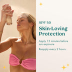 Kopari Sunglaze Sheer Setting Mist Sunscreen SPF 50, Weightless, Fast Drying, Ultra-Fine Setting Spray, Made With Hyaluronic Acid, Sets Makeup For A Hydrated, Dewy Finish, 2.53 fl oz
