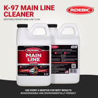Roebic K-97 Liquid Main Line Cleaner with Bacteria Enzymes, Eliminates Organic Buildup in Sewer/Septic System and Protects from Clogs, Safe for Bathroom Toilet, 64 fl oz