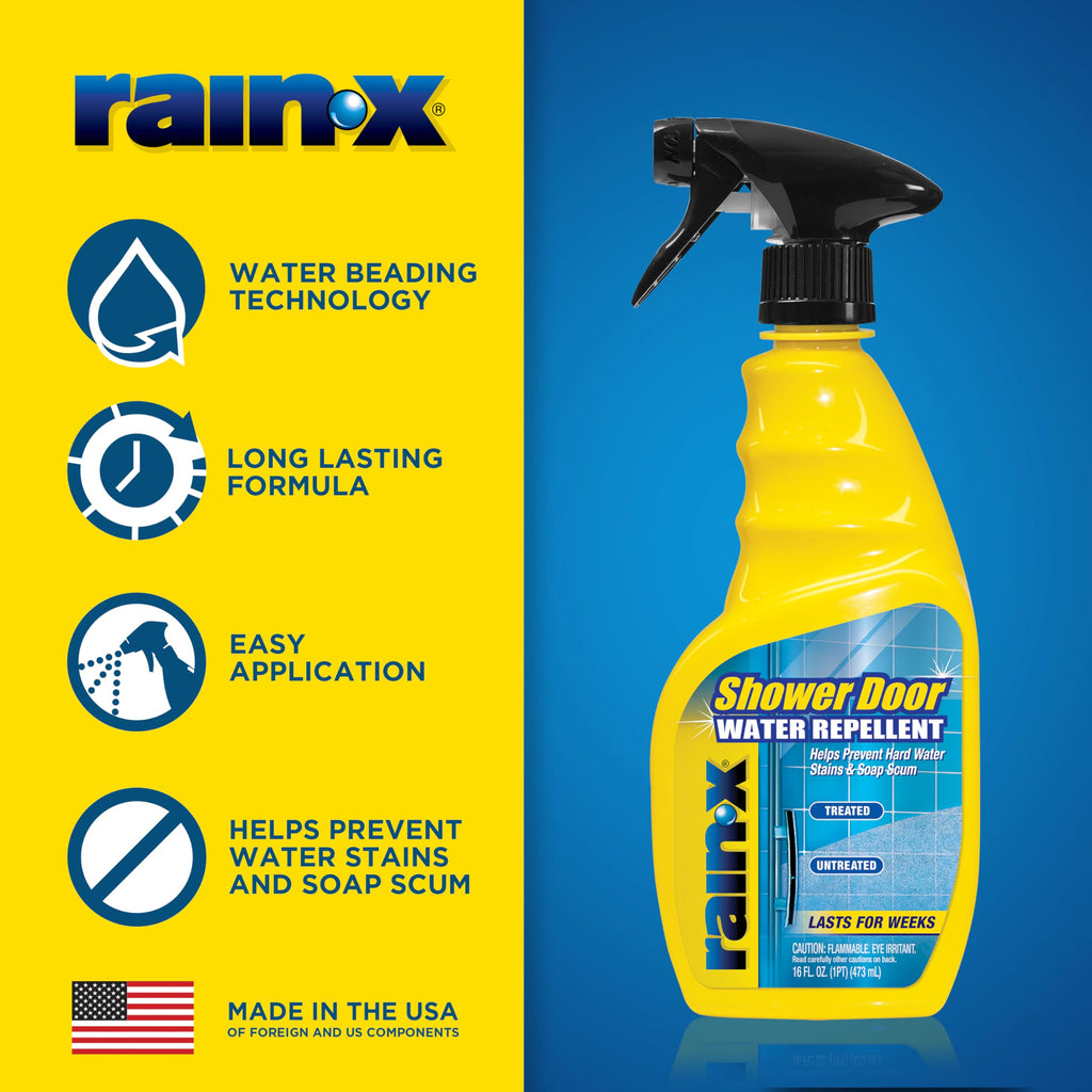 Rain-X 630542 Shower Door Water Repellent, Protects Glass Shower & Doors From Soap Residue And Hard Water Stains Leaving Your Bathroom Beautiful (Pack of 2)