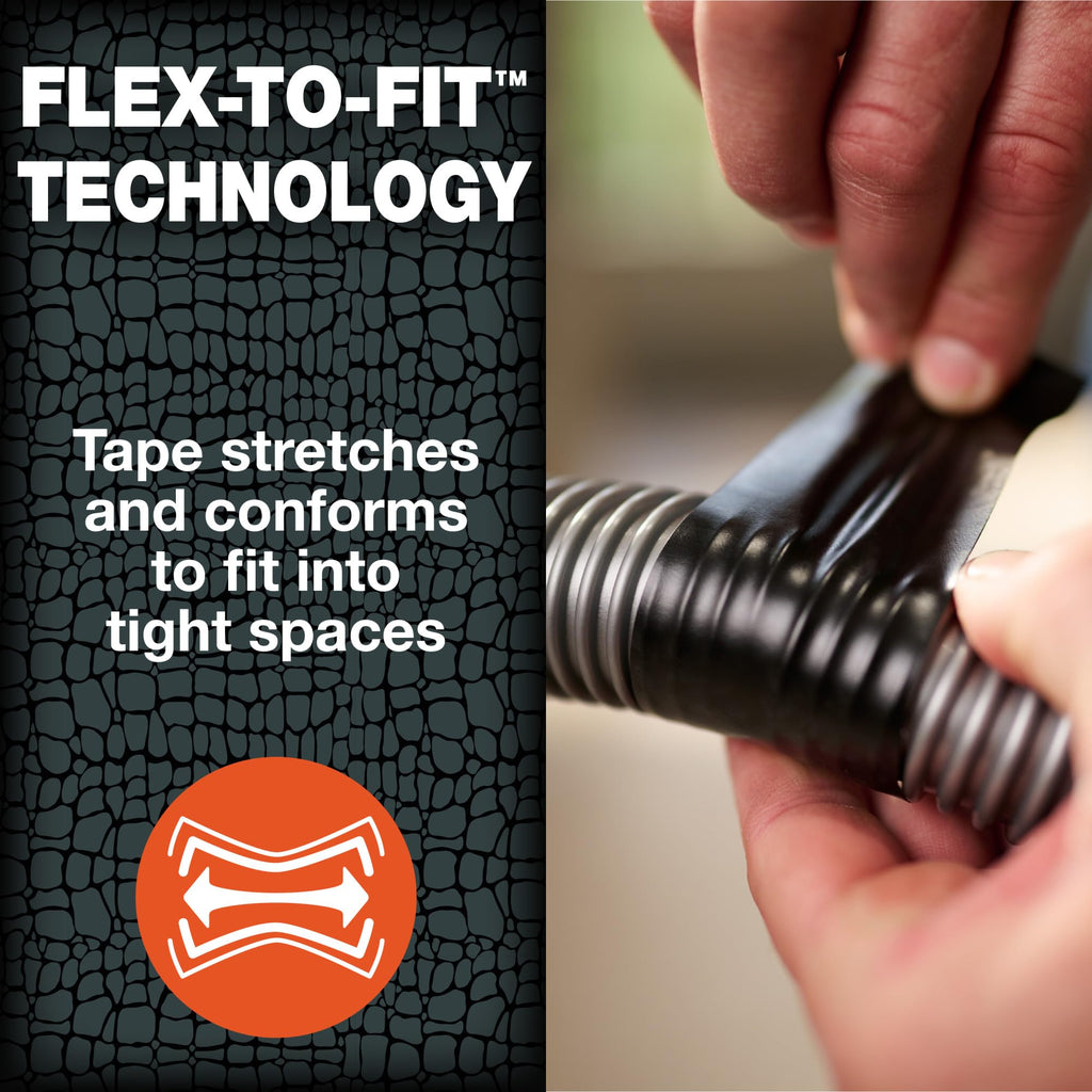 T-REX Flexible Waterproof Tape - Heavy Duty Adhesive Waterproofing Tape for Pool Repair, Leaks, Roof Patches - Extreme Weather & UV Resistance - Black, 1.88" x 30 ft. (Pack of 1)