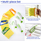 Blind Cleaner Duster Tool - 4 Pcs 7 Fingers Anti-Shedding Window Blind Cleaner Tool and 4 Pcs Air Vent Cleaner, with High-Density Microfiber Fleece and Ergonomic Handle, Detachable and Washable