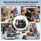 NVBOTY OTC Hearing Aids for Seniors & Adults - Rechargeable, 25+ Hour Battery Life, Advanced Noise Cancellation, 5-Level Volume & Memory, Clear Sound, Comfort-Fit, LED Display (Black)