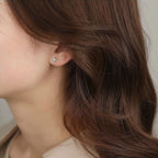 Titanium Surgical Stainless Steel CZ Stud Earrings for Women Men Silver