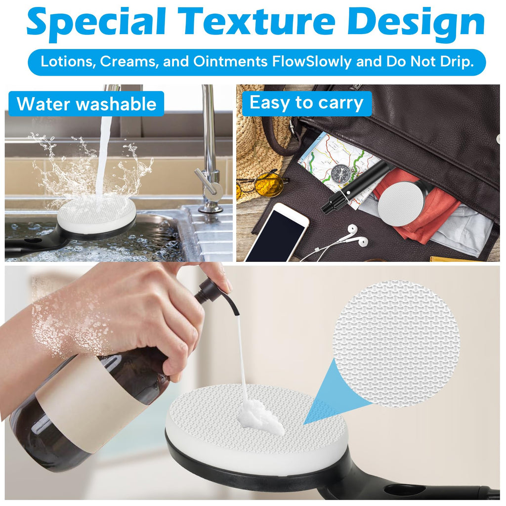 Lotion Applicator for Back, 25.7'' Long Handle Back Lotion Applicator, Easy Reach and Washable, Suitable for Use by Men and Women
