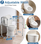 HOMLAND Toilet Safety Rails for Seniors, Adjustable Height & Width 350lb Toilet Handles for Elderly and Disabled, Foldable Toilet Safety Frame, Fit Any Toilet