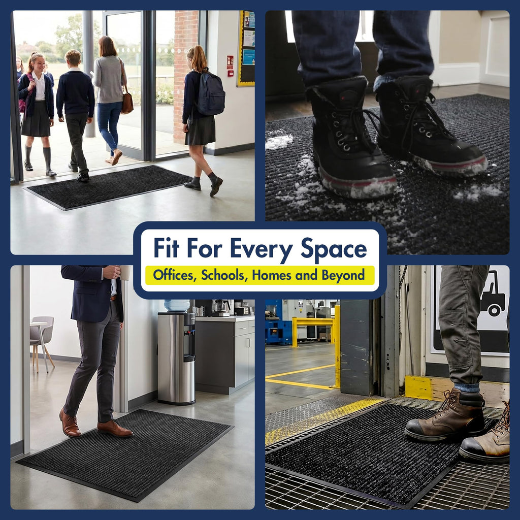 Notrax 109 Industrial Door Mat, 3' x 4' Charcoal, Made in the USA