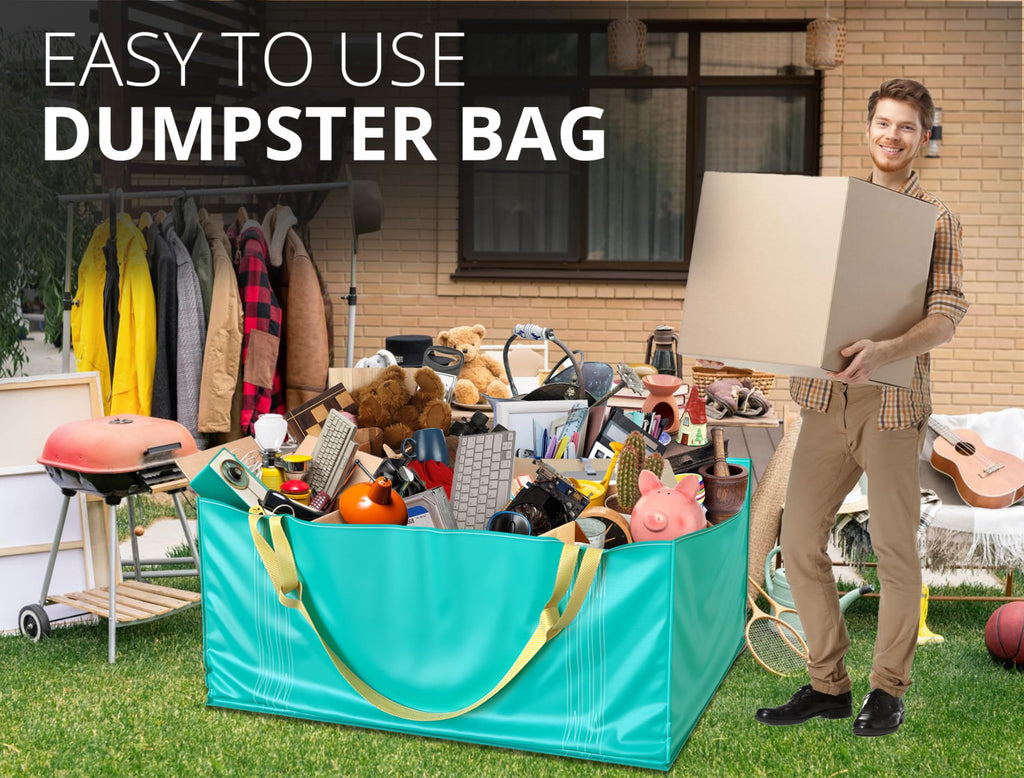 Dumpster Bag for Waste Management, Reusable Yard Waste Container - 1 Pack