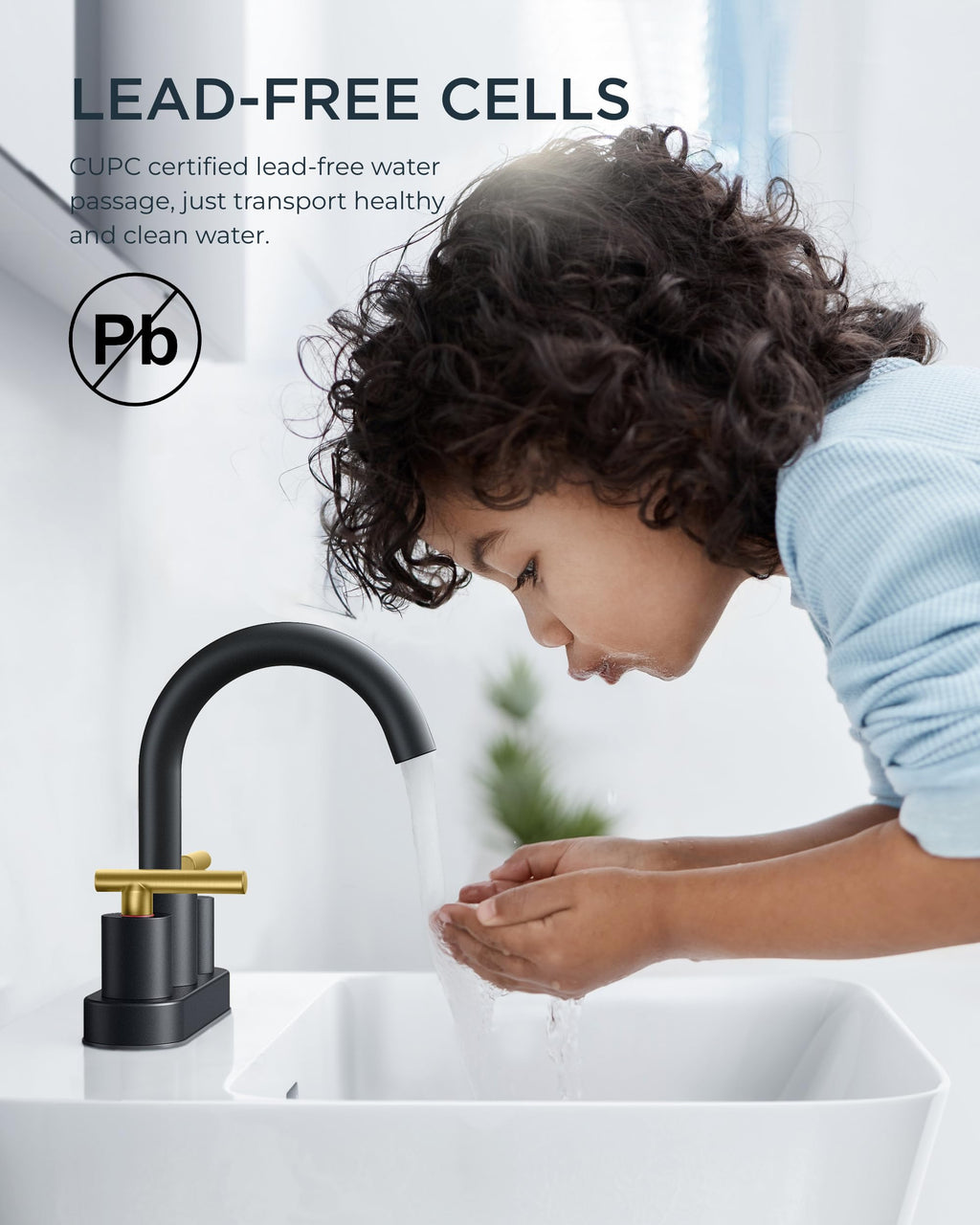 FORIOUS 4 in Black and Gold Bathroom Faucet Centerset, 2 Handle Matte Black Swivel Faucet for Bathroom Sink 2 or 3 Hole with Pop up Drain and cUPC Supply Hose, Suitable for Vanity RV Restroom