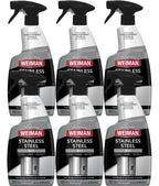 Weiman Stainless Steel Cleaner & Polish, 6 Pack, Anti Fingerprint Spray, Water Spots & Grease, No Streaks or Residue, Safe for Metal Polish, Chrome, Appliances, Fridge, Sinks & Grills