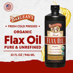 Barlean's Organic Flaxseed Oil Liquid Supplement, Cold Pressed, 7,640mg ALA Omega-3 per Tbsp, Vegan and Gluten Free, 32 oz