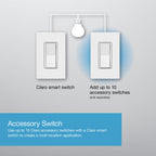 Lutron Claro Smart Light Switch for Caseta Lighting, for LED Lights, Fans, 5 Amp, Single-Pole/3-Way, Neutral Required, DVRF-5NSS-WH-3, White, 3 Pack