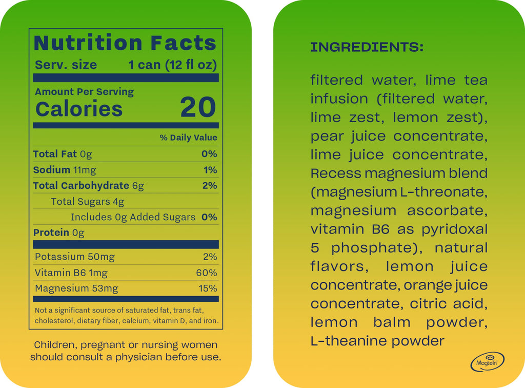 Recess Mood Lime Citrus Functional Sparkling Water, Magnesium & Adaptogen Infused Sparkling Water, 12 Fluid Ounce (Pack of 12)