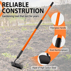 Nohovu Garden Hoe Tool, 58 Inches Hoe Garden Tool with Fiberglass Long Handle, Heavy Duty Garden Hoe for Weeding