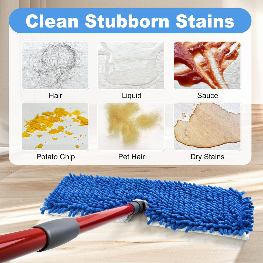4 Pack Mop Head Replacement Compatible with O-cedar Hardwood Floor 'N More Microfiber Dual or 3-Action Flip Mop Refill Chenille Mop Replace Pads for Ocedar Dual-Action Flip Mop,Reusable & Washable Pad
